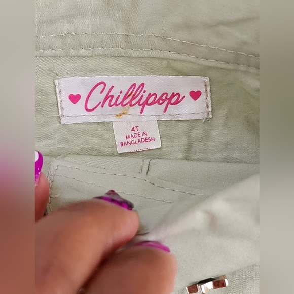 NWOT Chillipop Girl's Green Jumpsuit Upcycle, size 4T - Picture 2 of 11